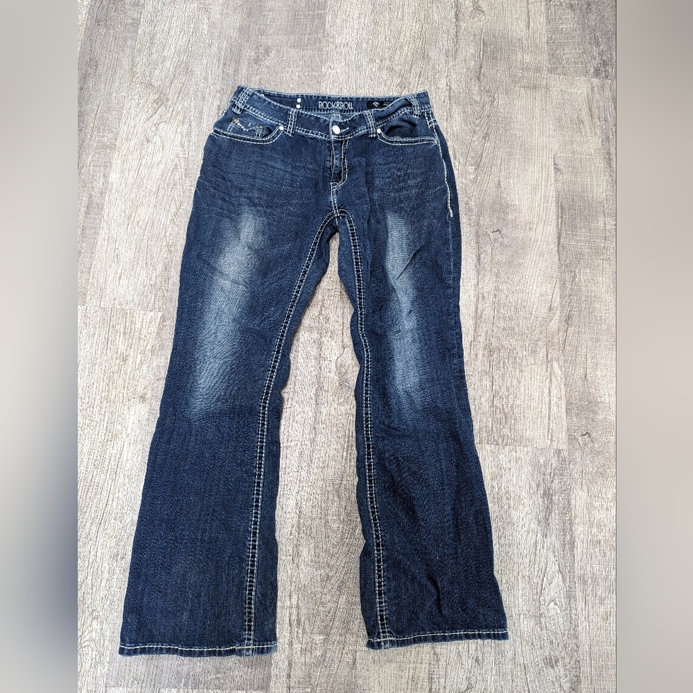 Rock&Roll dark wash mid rise jeans